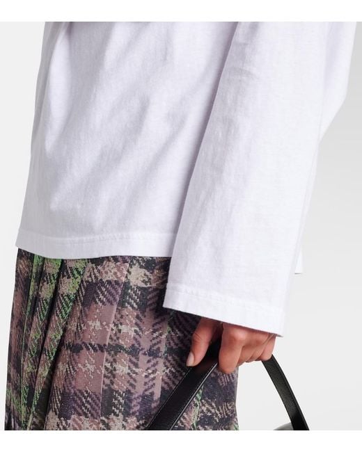 Top De Jersey De Algodon Estampado Acne de color White