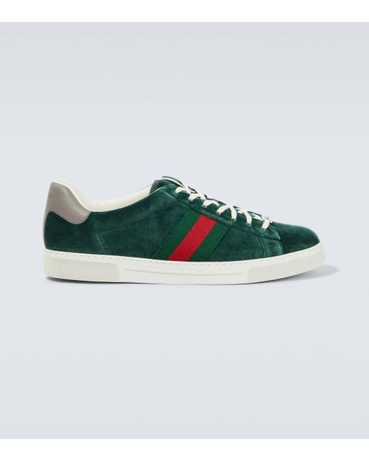 Gucci Green Ace Sneaker With Web for men