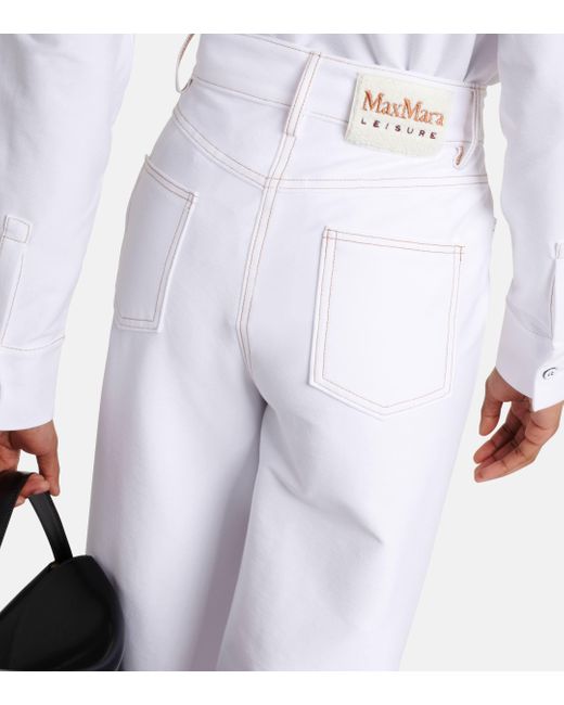 Jupe-culotte Leisure en coton melange Max Mara en coloris White
