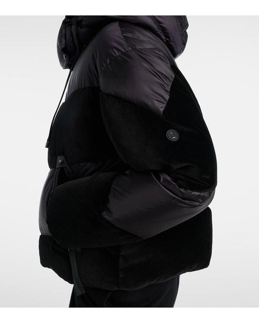 Bogner Black Cathy Velvet-Trimmed Down Jacket