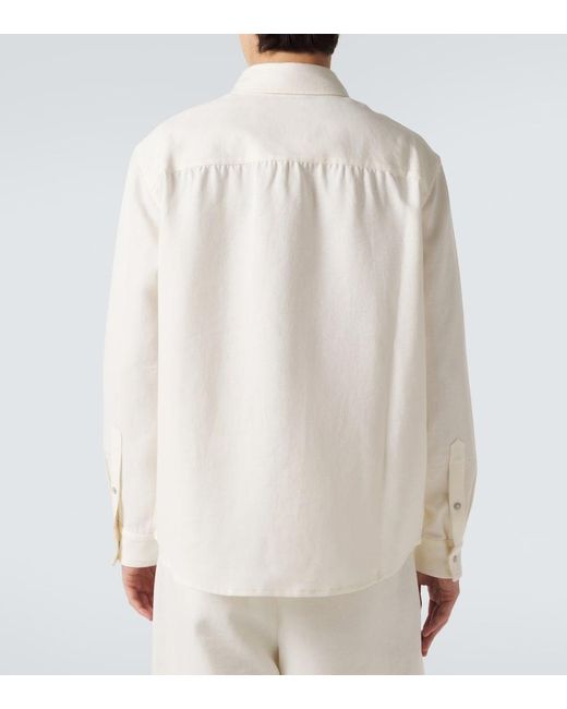 God's True Cashmere Natural Linen Shirt With Moonstone for men