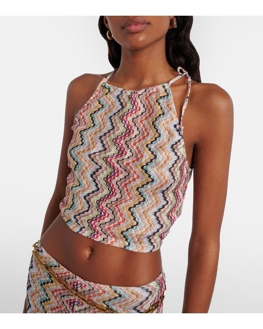Missoni White Zigzag Crop Top