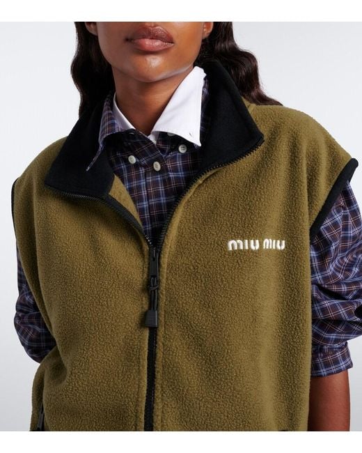Miu Miu Green Fleece Vest
