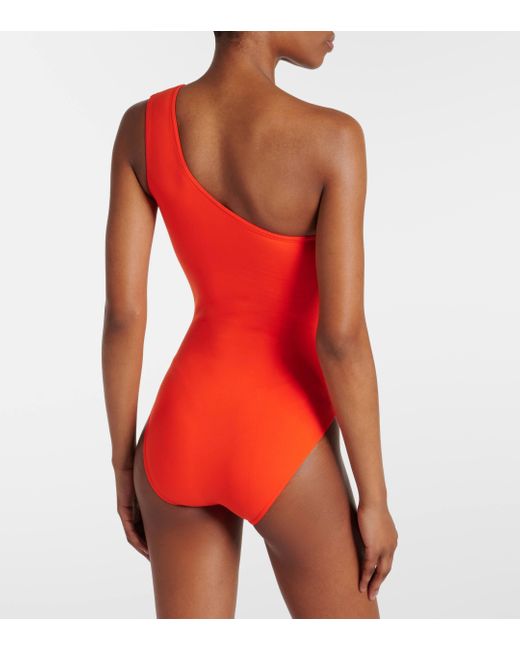 Eres Orange Effigie One-shoulder Swimsuit
