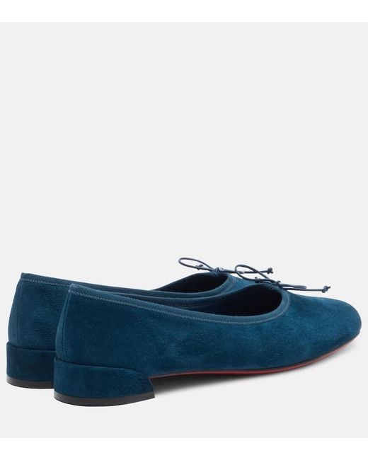 Christian Louboutin Blue Sweetie Jane Suede Ballet Flats