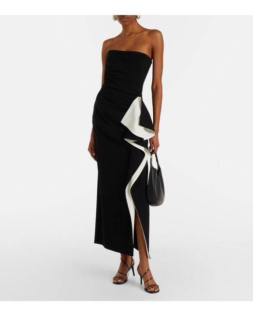 Proenza Schouler Black Cella Ruffled Crêpe Maxi Skirt