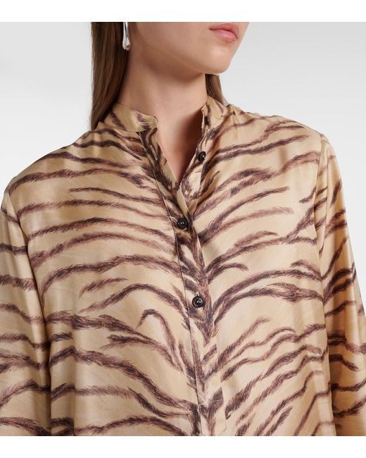 Stella McCartney Brown Printed Silk Shirt