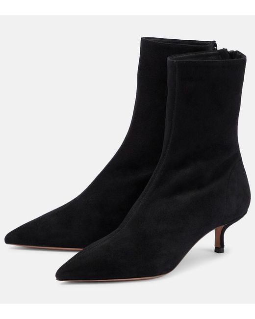 Aquazzura Black Montmartre 50 Suede Ankle Boots