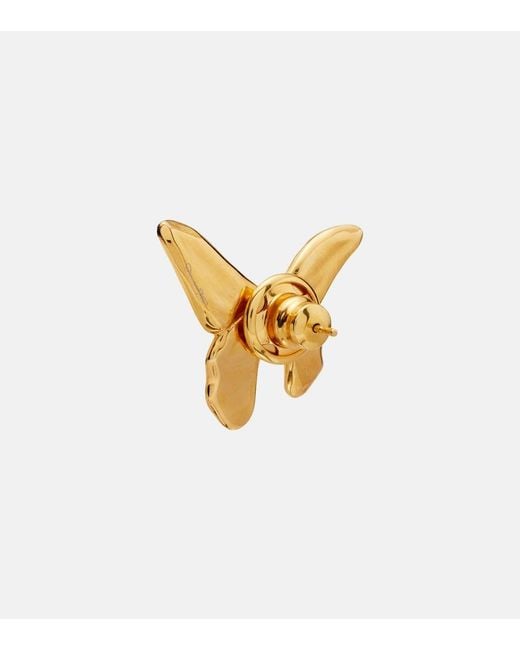 Oscar de la Renta Metallic Butterfly Earrings