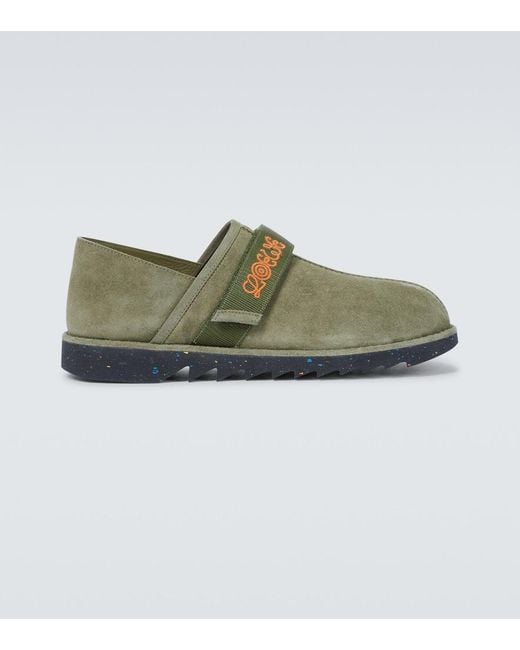 Loewe Slippers aus Veloursleder in Green für Herren