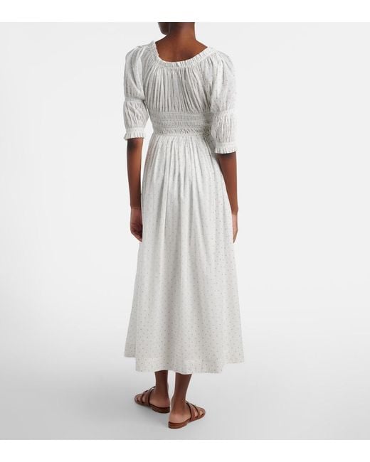 Doen White Midikleid Ischia Aus Baumwolle