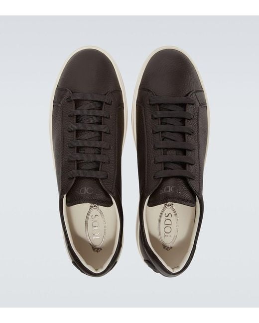 Tod's Brown Leather Sneakers for men