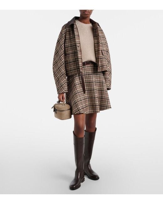 Brunello Cucinelli Brown Checked Wool And Alpaca-Blend Jacket