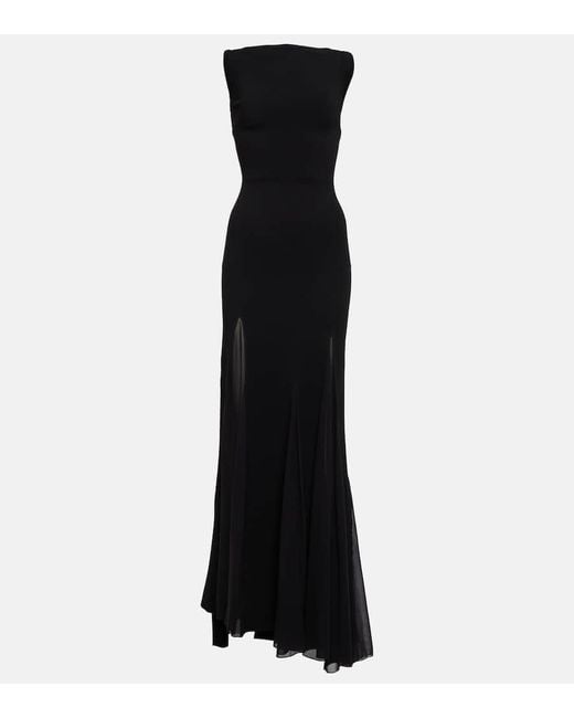 Max Mara Long Black Dress With Slits | Lyst