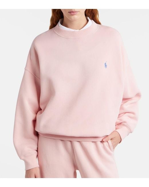 Polo Ralph Lauren Pink Cotton-Blend Fleece Sweatshirt