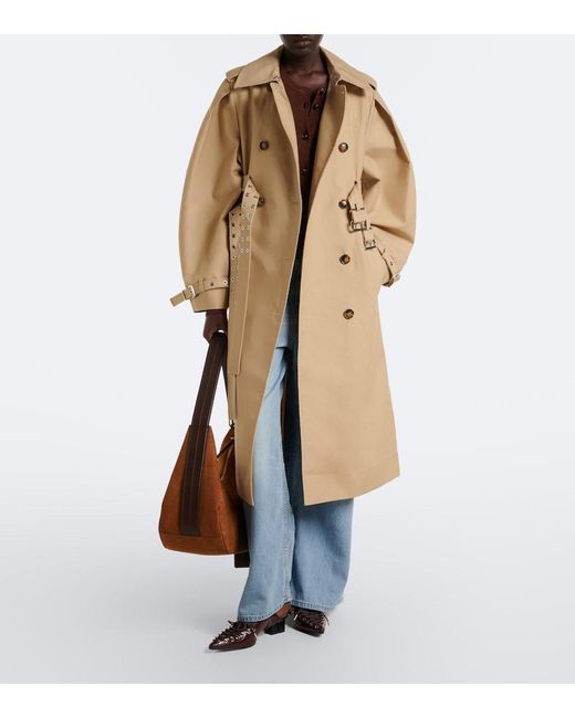 Ganni Natural Cotton Trench Coat