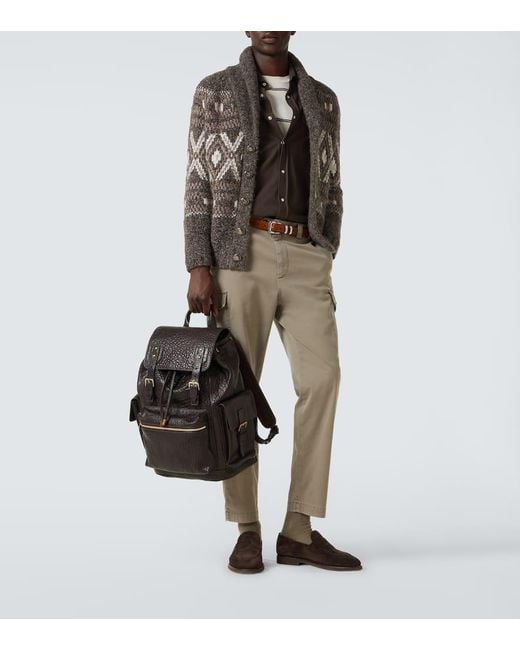 Brunello Cucinelli Rucksack Aus Leder in Black für Herren