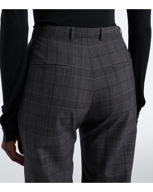 Gucci Gray Checked Wool Straight Pants
