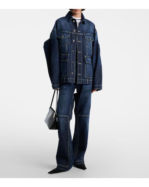 Jean Paul Gaultier Blue Cutout High-Rise Wide-Leg Jeans