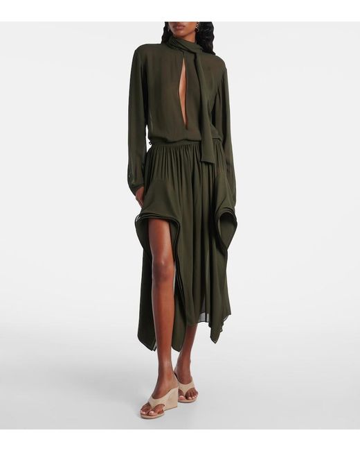 Alaïa Brown Cube 75 Suede Thong Sandals