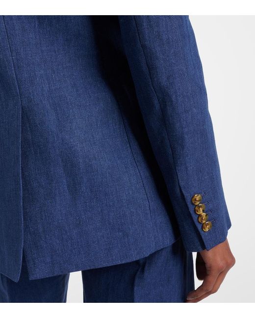 Citizens of Humanity Blue X Argent Chelsea Linen Denim Blazer