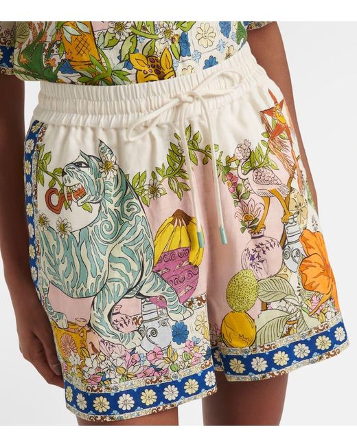 ALÉMAIS Multicolor Bedruckte High-Rise Shorts Hazel