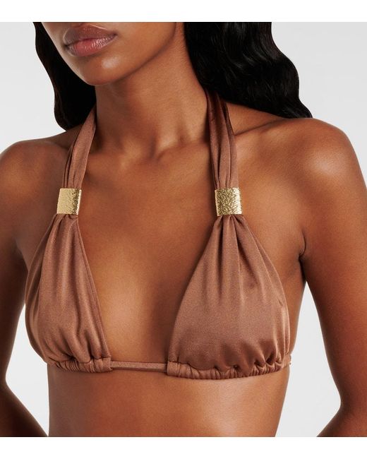 Heidi Klein Brown Grasse Halterneck Bikini Top