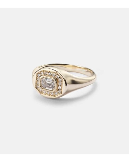 STONE AND STRAND White Essential Splurge 14Kt Pinky Ring With Diamonds