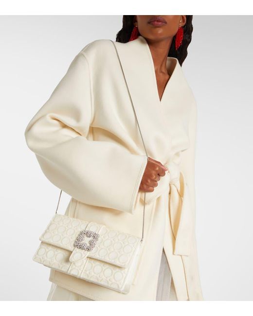 Clutch Capri Con Cristalli di Manolo Blahnik in Natural