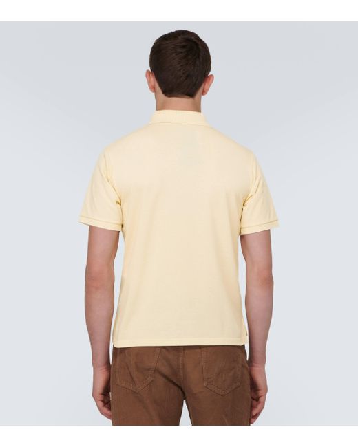 Saint Laurent Natural Cassandre Cotton-blend Polo Shirt for men
