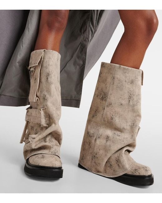 The Attico Natural Stiefel Robin Aus Canvas