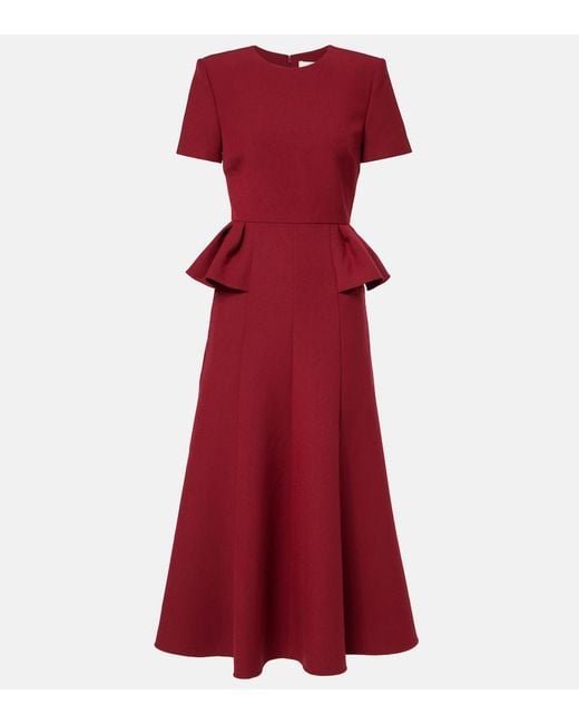 Roland Mouret Red Crepe Midi Dress