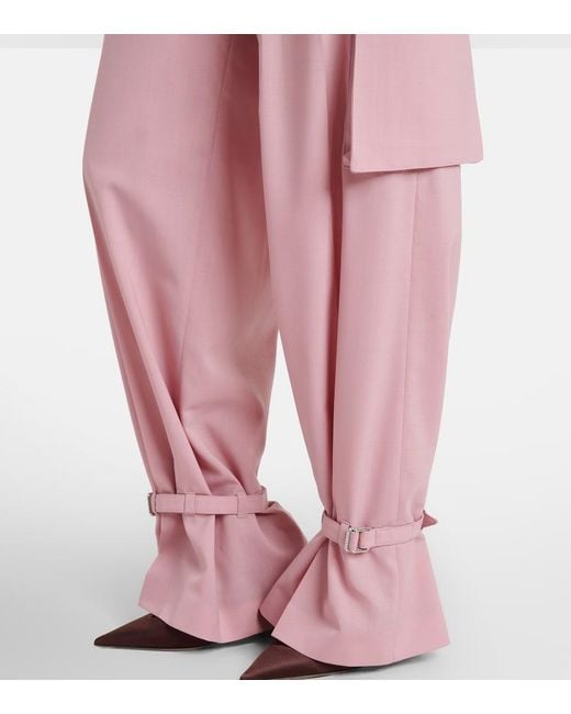 Pantalones Cargo Con Cinturon The Attico de color Pink