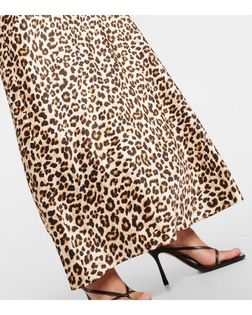 Veronica Beard Natural Kura Leopard-Print Silk-Blend Maxi Dress