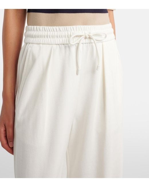 Max Mara White Cotton And Silk-Blend Sweatpants