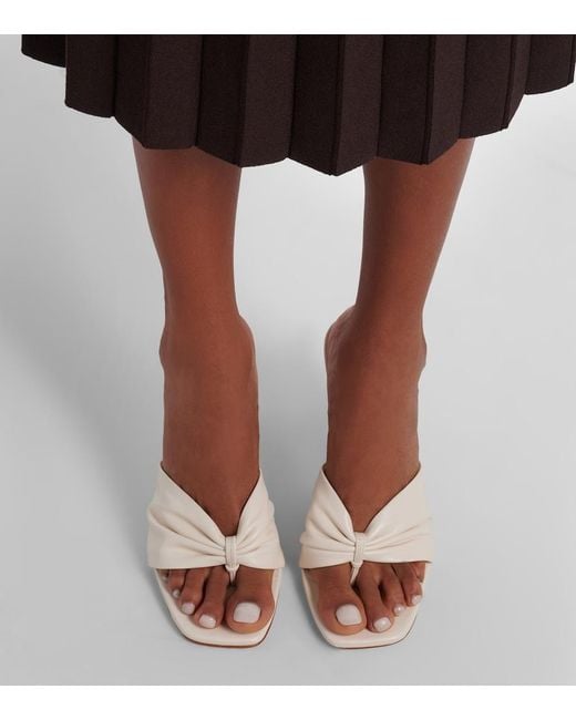 Veronica Beard White Leather Wedge Sandals