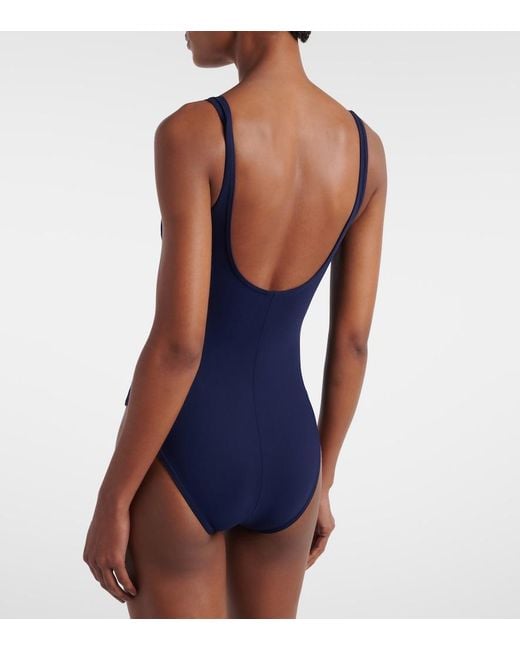 Karla Colletto Blue Maya Embellished Swimsuit
