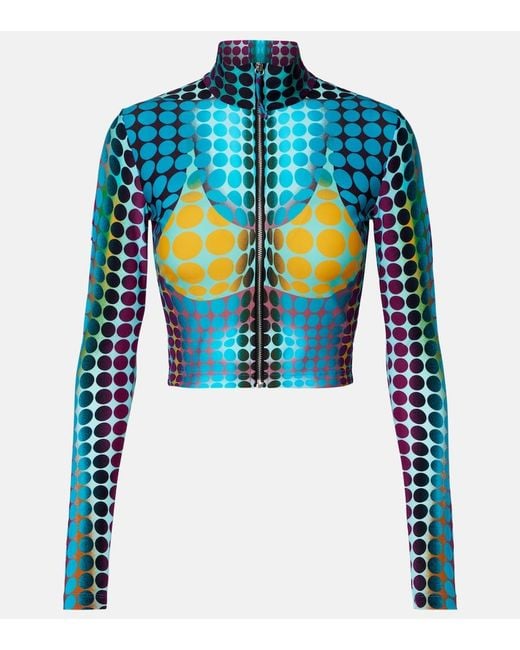 Jean Paul Gaultier Blue Re-Edition Printed Top