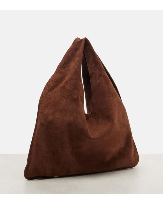 The Row Brown Tote Bag Bindle Small Aus Veloursleder