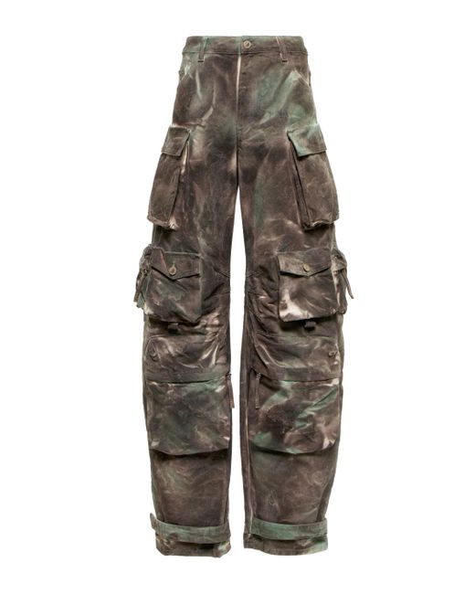 The Attico Gray Fem Camouflage Denim Cargo Pants