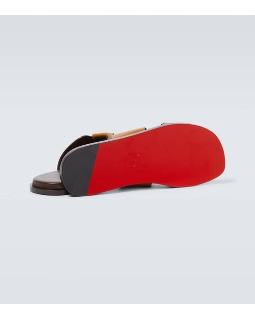 Christian Louboutin Brown Loubi Be Leather Sandals for men