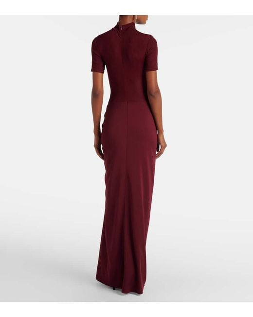 Christopher Esber Gathered Ribbed-Knit Gown