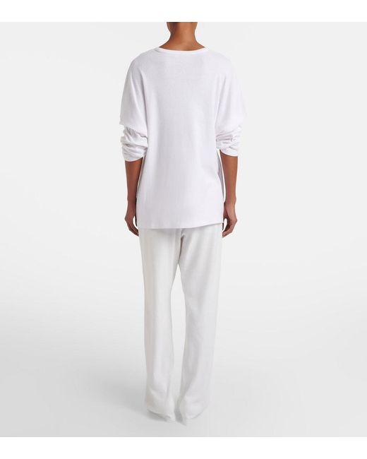 The Row White Kohana Cotton Sweatpants