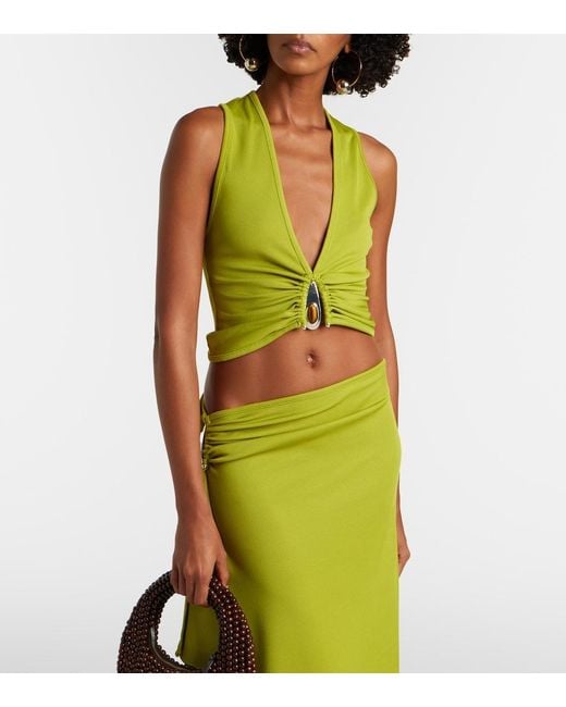 Christopher Esber Green Crystal Pendant Top