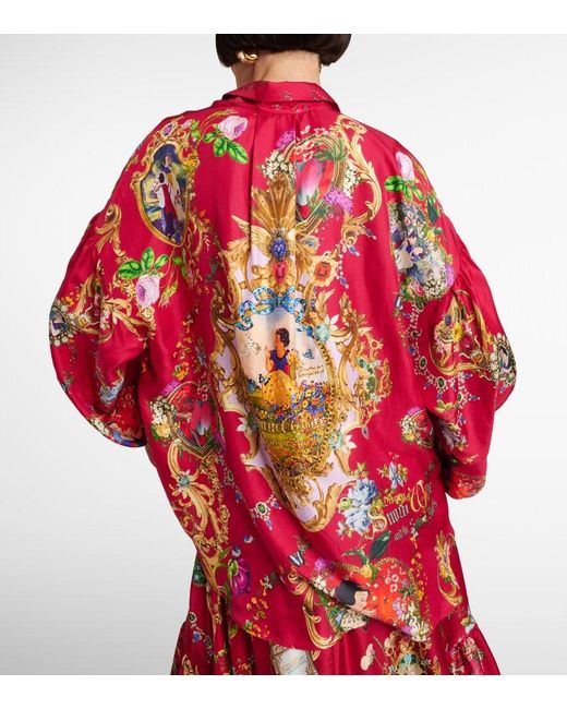 Camilla Red Printed Silk Shirt