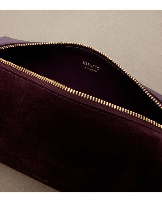 Khaite Purple Kye Mini Suede Crossbody Bag