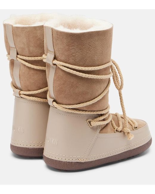 Inuikii Natural Classic Shearling-Lined Suede Snow Boots