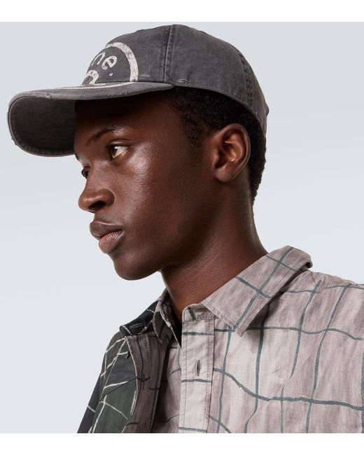 Acne Baseballcap Aus Baumwolle in Gray für Herren