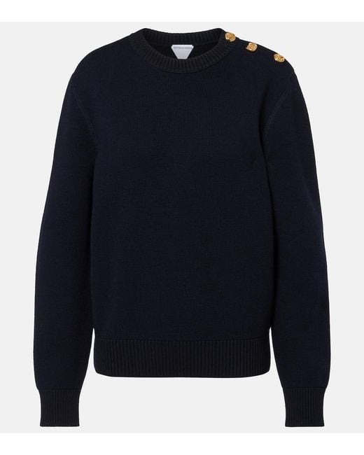Bottega Veneta Blue Knot Wool And Cotton-Blend Sweater