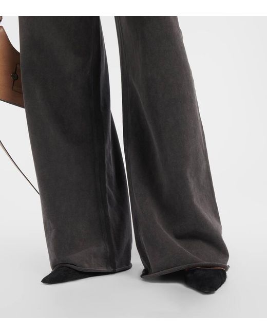 Pantaloni a gamba larga Felin in cotone di Acne in Gray